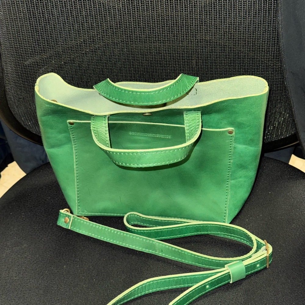 Portland Leather Goods Cowboy Mint Mini Snap Closure Crossbody Tote
